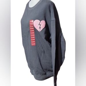 New NWT Wildfox XLarge Grey & Pink Sweatshirt CrewNeck "I Wish It Was Saturday"